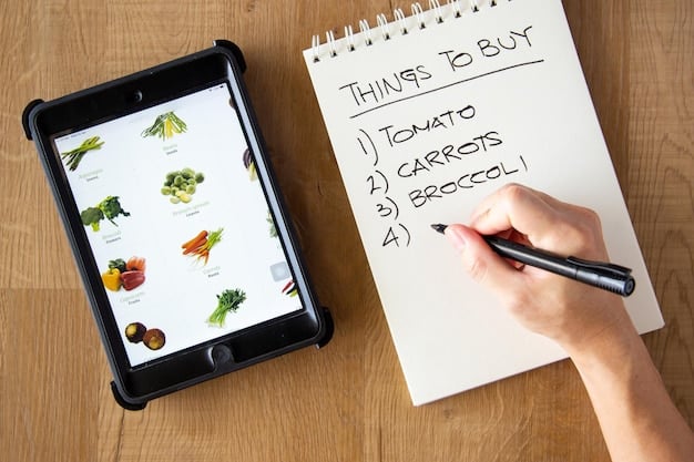 Close-up of a person writing in a meal planning binder, highlighting sections for weekly meal plans, favorite recipes, and categorized grocery lists.