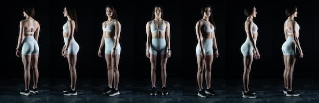 A close-up diagram illustrating proper running posture, highlighting the alignment of the head, shoulders, hips, and feet.