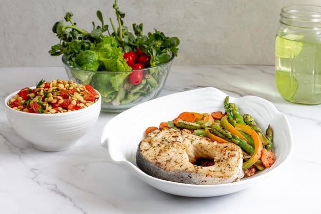 A clean eating meal prep with grilled chicken breast, quinoa, and steamed vegetables is displayed. The meal is portioned out in several containers ready to be taken. The background is a modern kitchen.