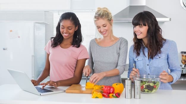 A diverse group of nutritionists reviewing scientific data and discussing updated dietary guidelines in a modern office setting.