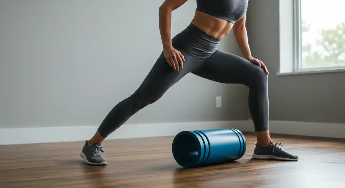Person using foam roller for muscle recovery and soreness reduction