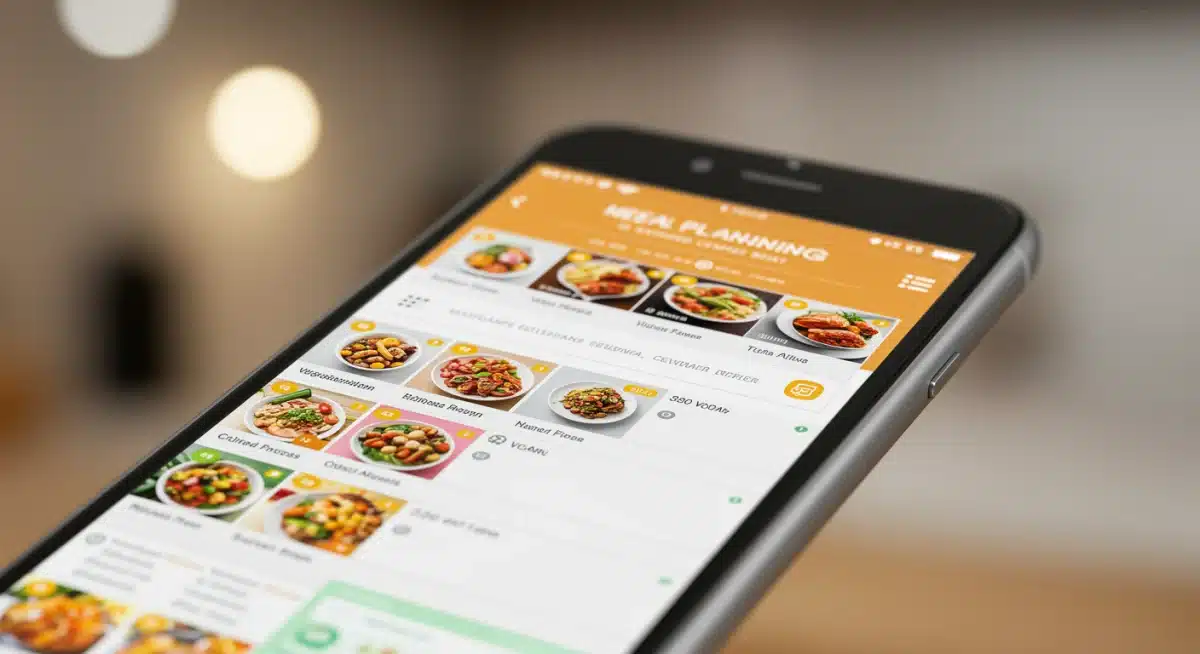 Smartphone showing a well-organized digital meal planning application
