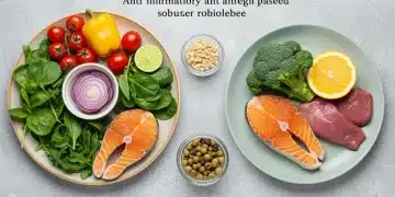 Colorful anti-inflammatory meal with fresh vegetables and lean protein