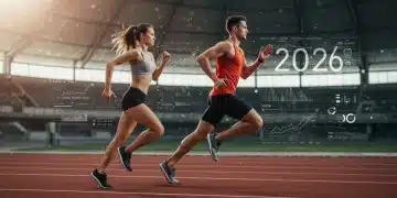 Athletes running on a track, symbolizing preparation for new dietary guidelines in 2026.