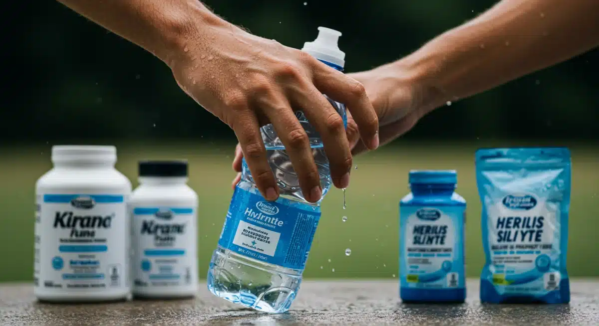 Athlete hydrating with water bottle during training, emphasizing fluid balance.