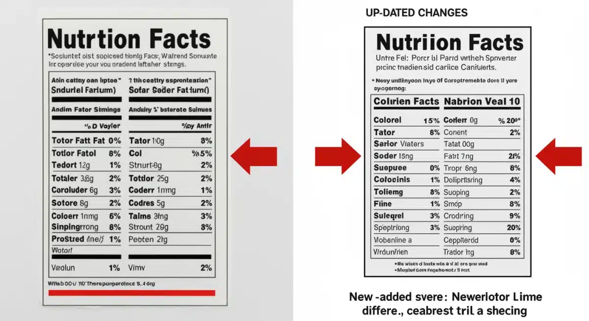 Comparison of old versus new nutrition facts labels