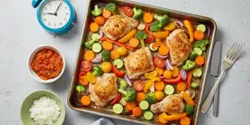 Delicious quick healthy weeknight meal on a modern kitchen counter