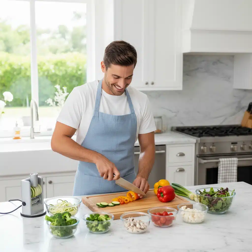 Efficient meal preparation in a modern kitchen
