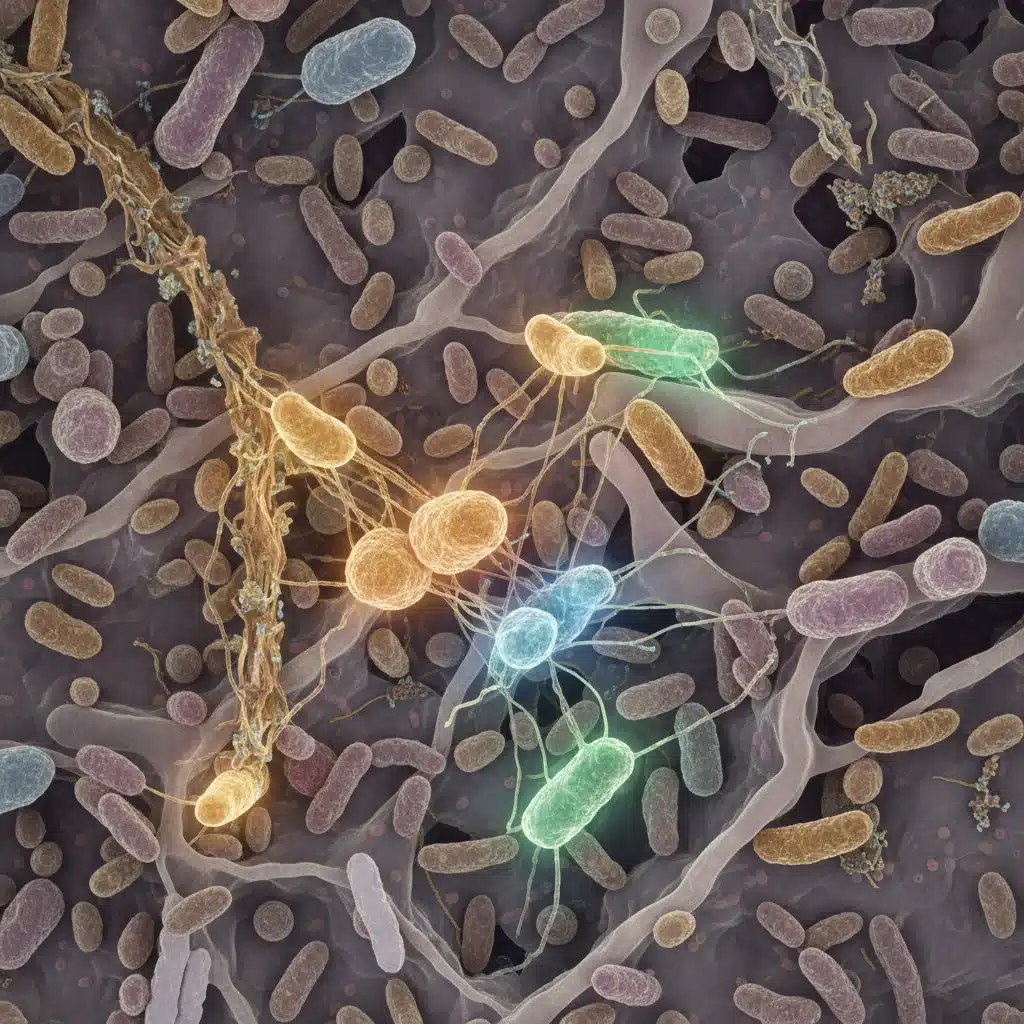 Microscopic view of beneficial gut bacteria
