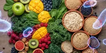 Assortment of high-fiber foods for gut health